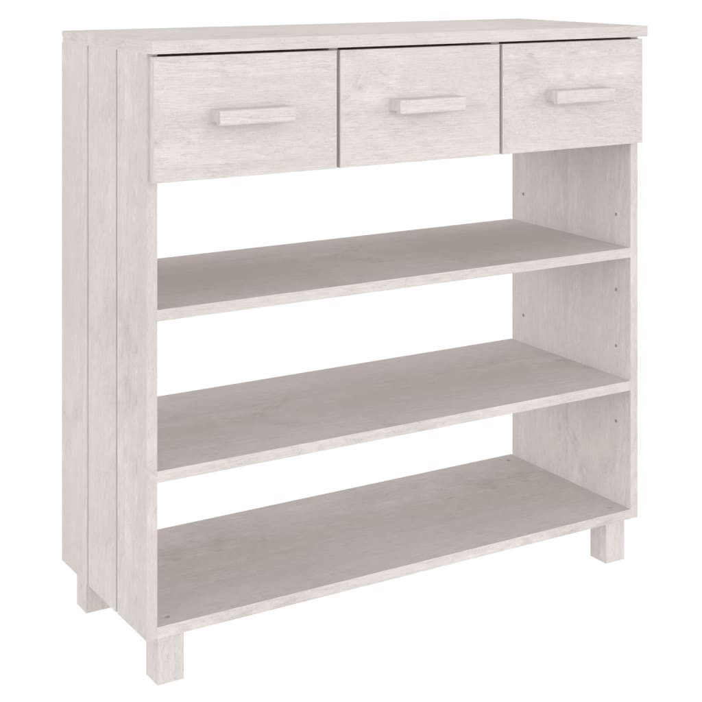 vidaXL Beistelltisch Konsolentisch HAMAR Weiß 90x35x90 cm Massivholz Kiefer (1-St)