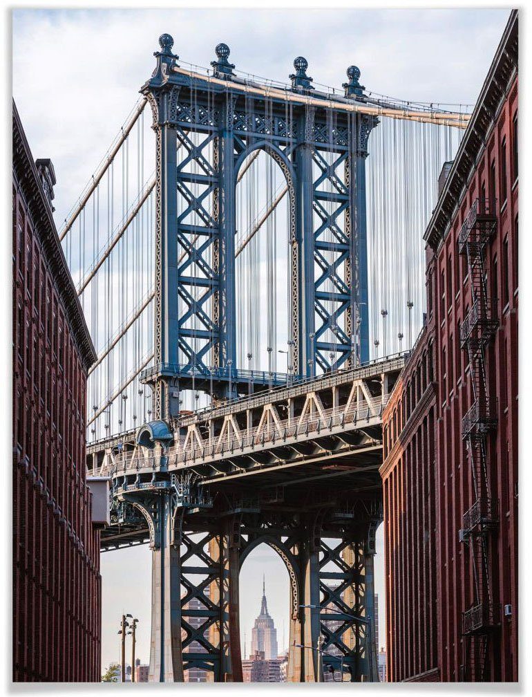Wall-Art Poster Brooklyn Bridge, St), Brücken (1 Wandbild, Poster, Wandposter Bild