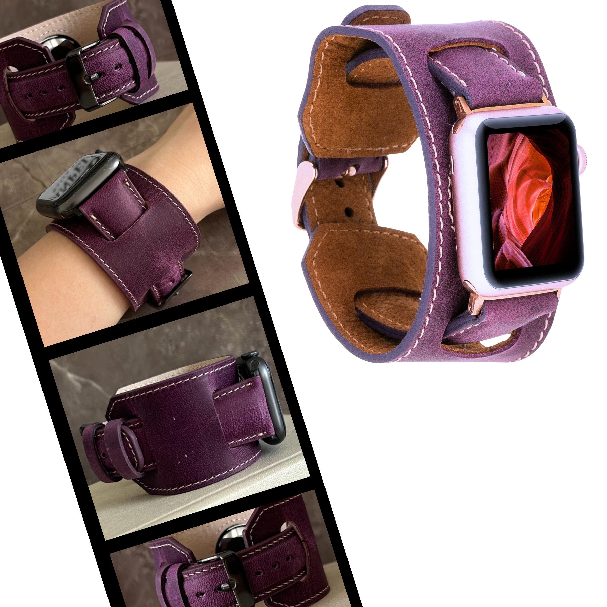 Smartwatch-Armband Apple Watch Band für Series 11/10 / Ultra/9/SE/8-1 Echtleder Armband