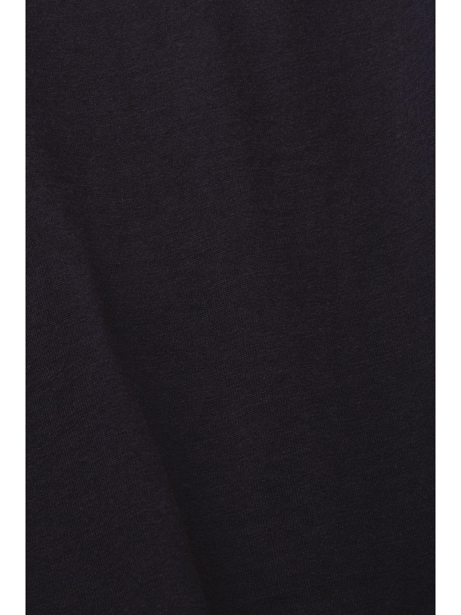 edc by T-Shirt Verkürztes BLACK (1-tlg) mit T-Shirt Falten Esprit