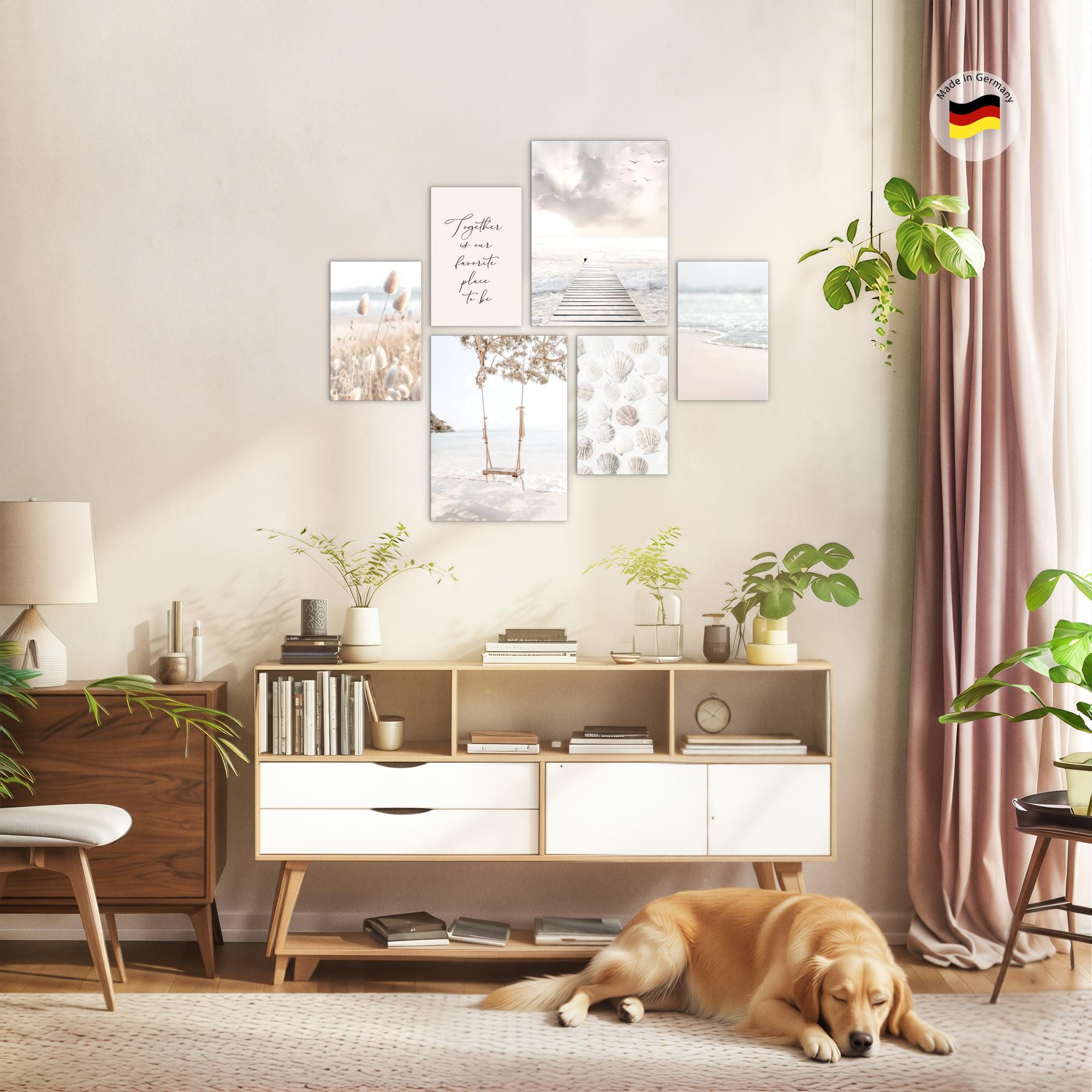Novart Wandbild Natur Landschaft Beige KEIN EXTRA RAHMEN BENÖTIGT Modern Deko Bilder, Relax – Bild 4 von 5