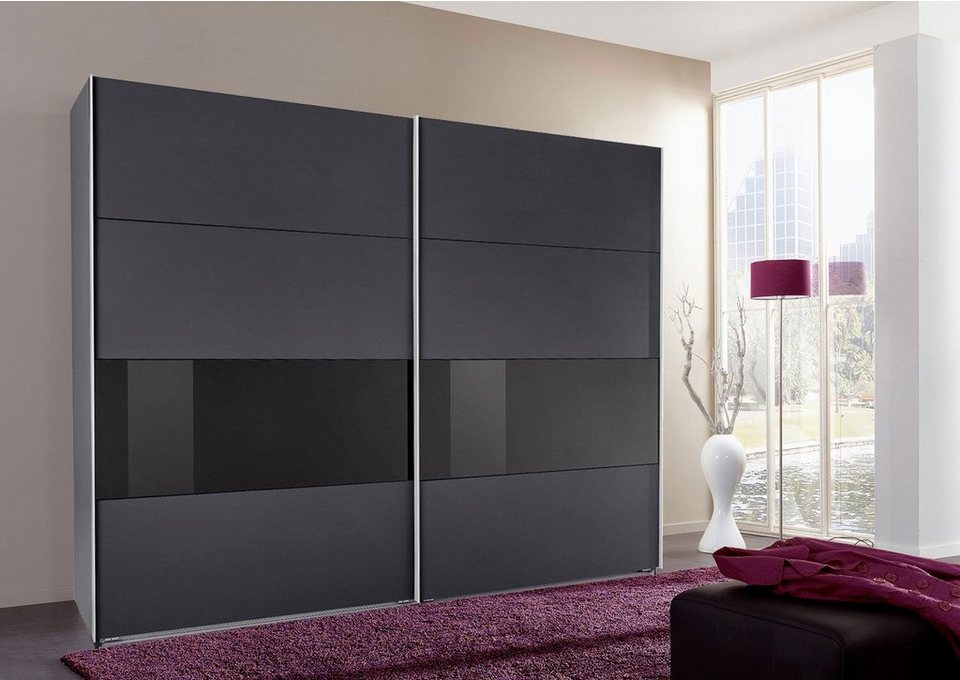 Schwebetürenschrank 270x64x208cm graphit schwarzglas Bramfeld Schwebetürenschrank) Wimex (Bramfeld,