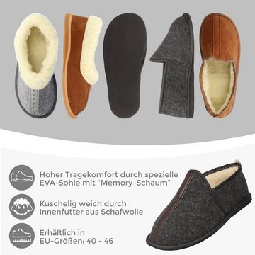 filsko HüttenSchuhe gefüttert mit Schafwolle aus Filz oder Velours Leder Hausschuh