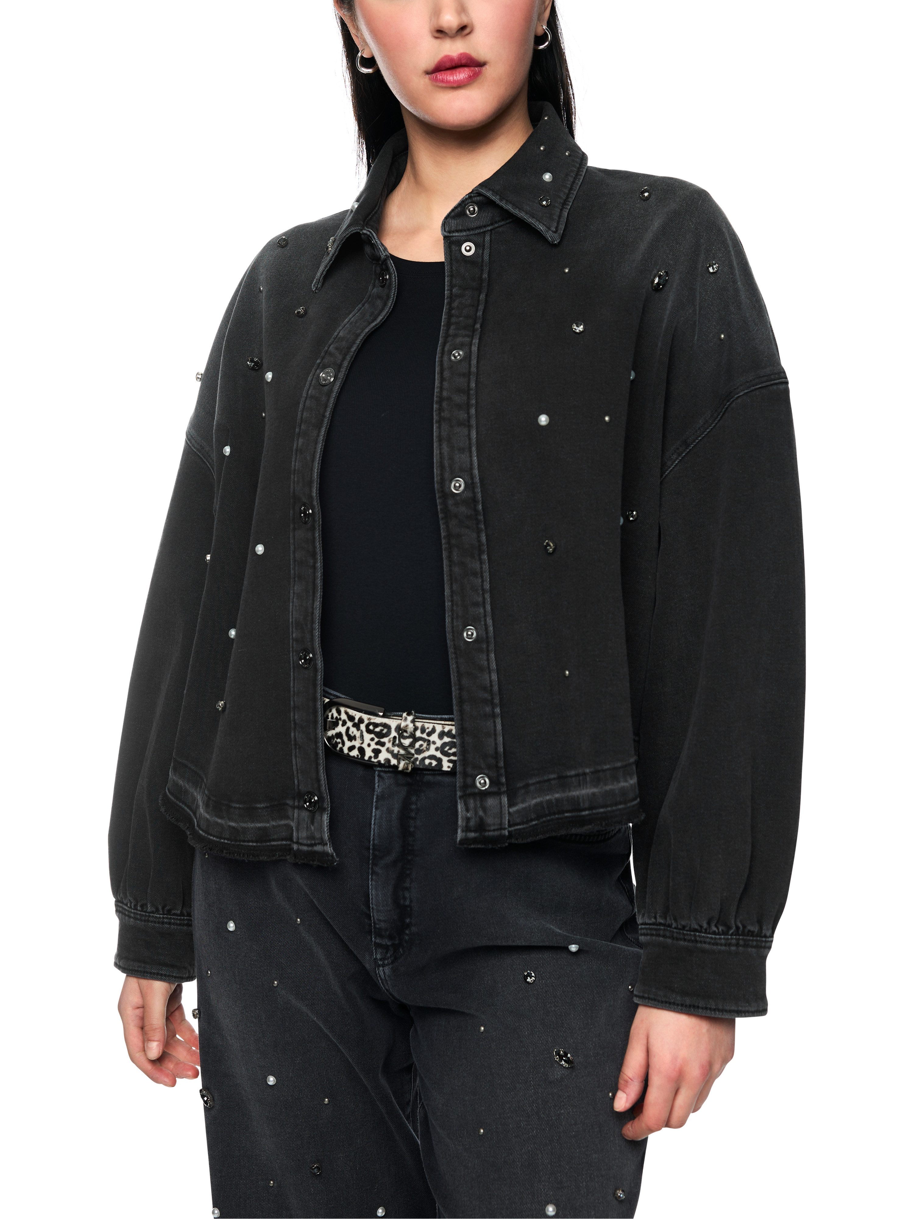 Marc Cain Jeansbluse Cattitude Premium Damenmode mit Schmucksteinen