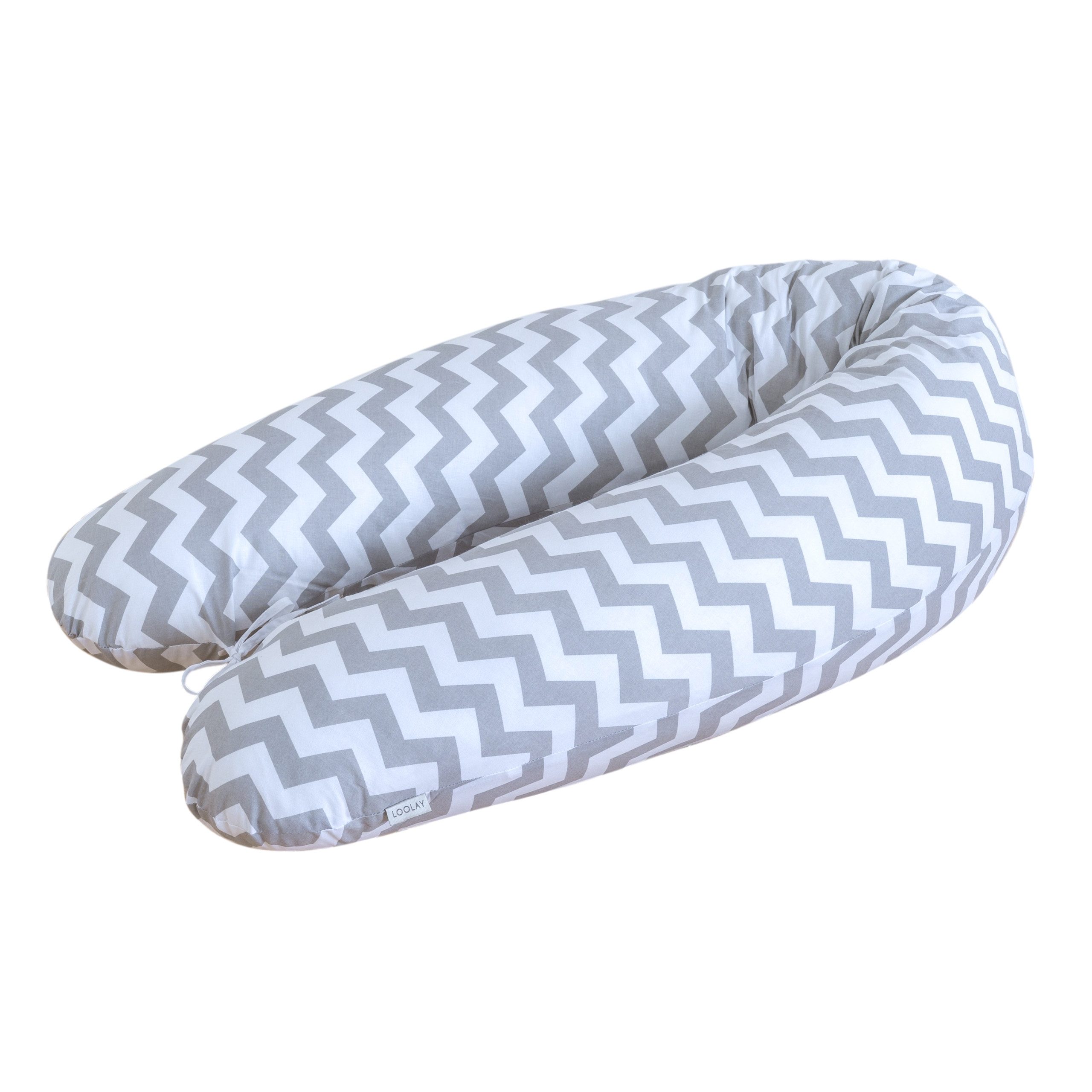 Loolay Stillkissen Baumwolle M/L o L/XL Schwangerschaftskissen Seitenschläferkissen Bezug, WEICH Füllung + 100% BIO-Baumwolle Kissenbezug, 170 oder 190 cm Stillkissen + Bezug abnehmbar mit Reißverschluss!, LOOLAY® - 100% Europäische Stoffe und Kleinserien-Nähen!