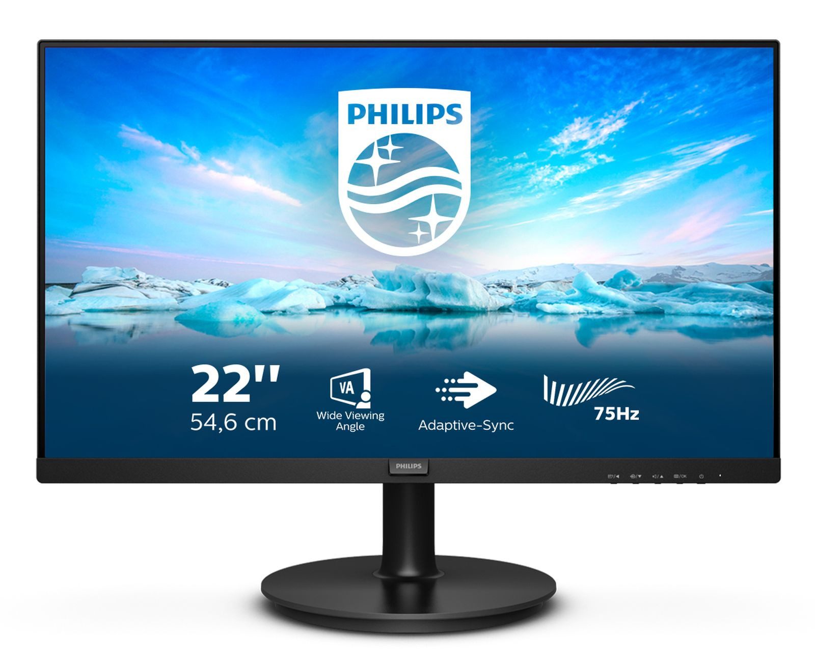 Philips V-line 222V8LA - LED - 55.9 cm (22) TFT-Monitor (1920 x 1080 px, Full HD, 4 ms Reaktionszeit, 75 Hz, VA, Lautsprecher)