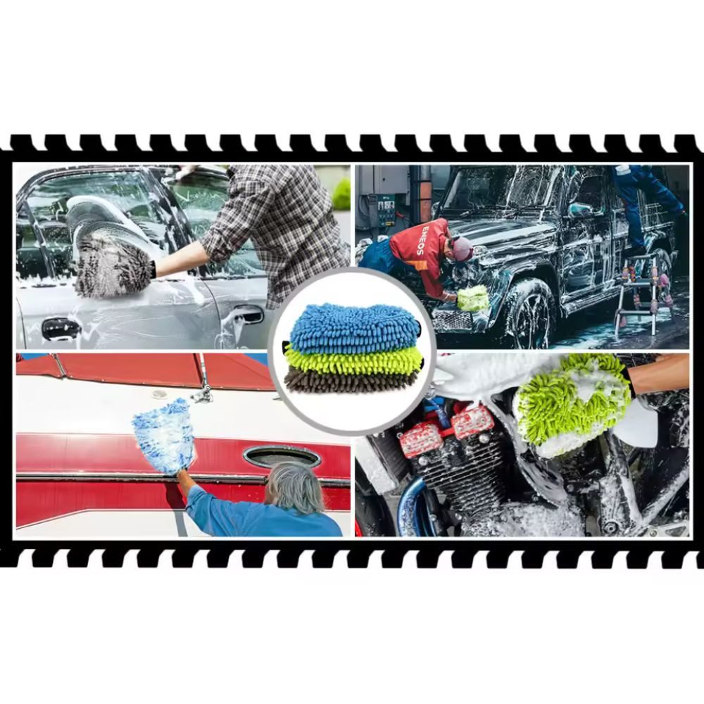 Montegoni Arbeitshandschuhe 2er Set Mikrofasermitt Handschuhe Autowäsche Fahrrad Auto Kratzfrei (Premium Reinigungshandschuhe, 2-St., Auto & Fahrrad Waschhandschuhe 2er Set) Fusselfrei, doppelseitig, elastisch, saugfähig, wiederverwendbar