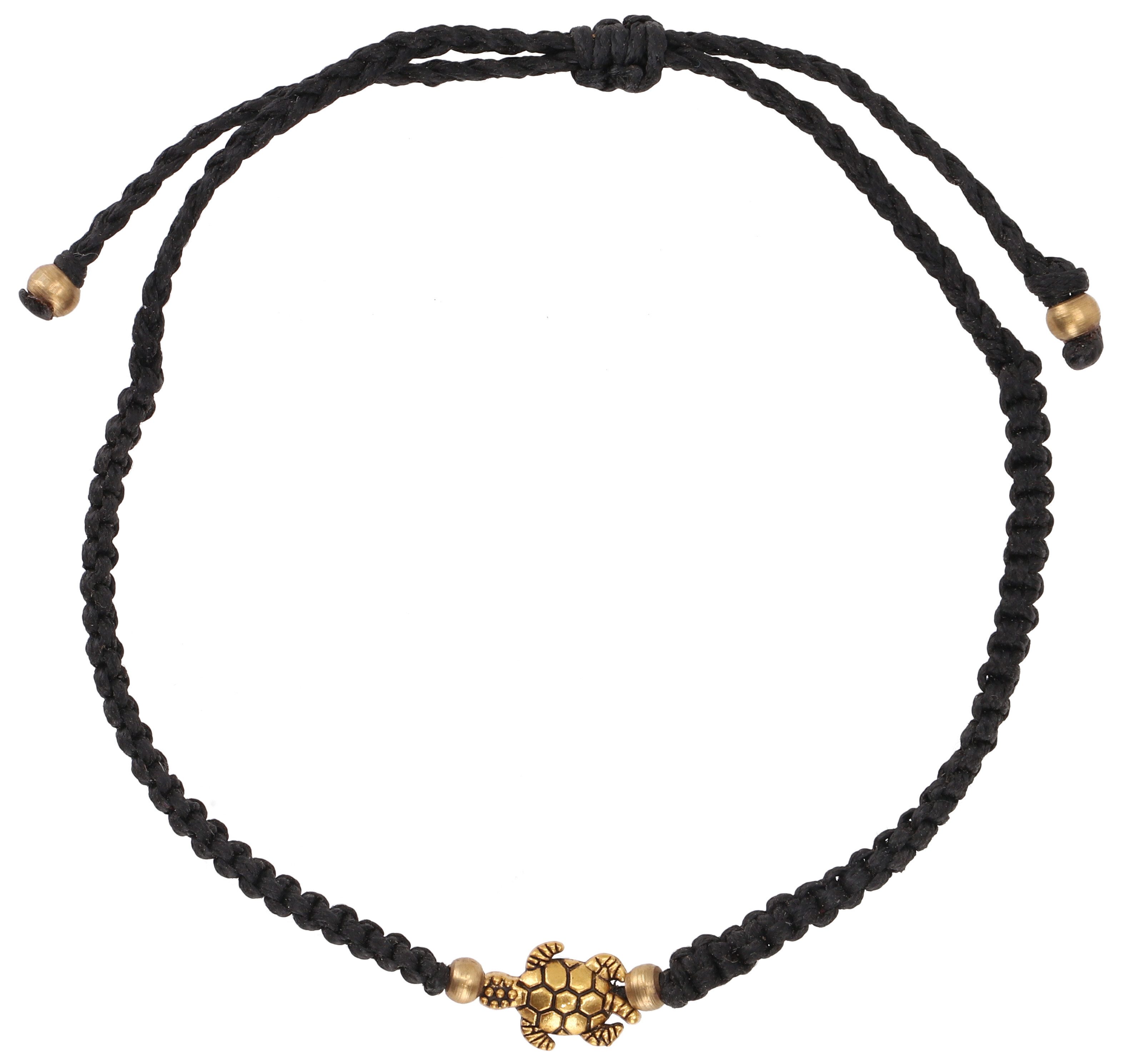 Guru-Shop Armreif Ethno Schildkröten Perlenarmband, Makramee..