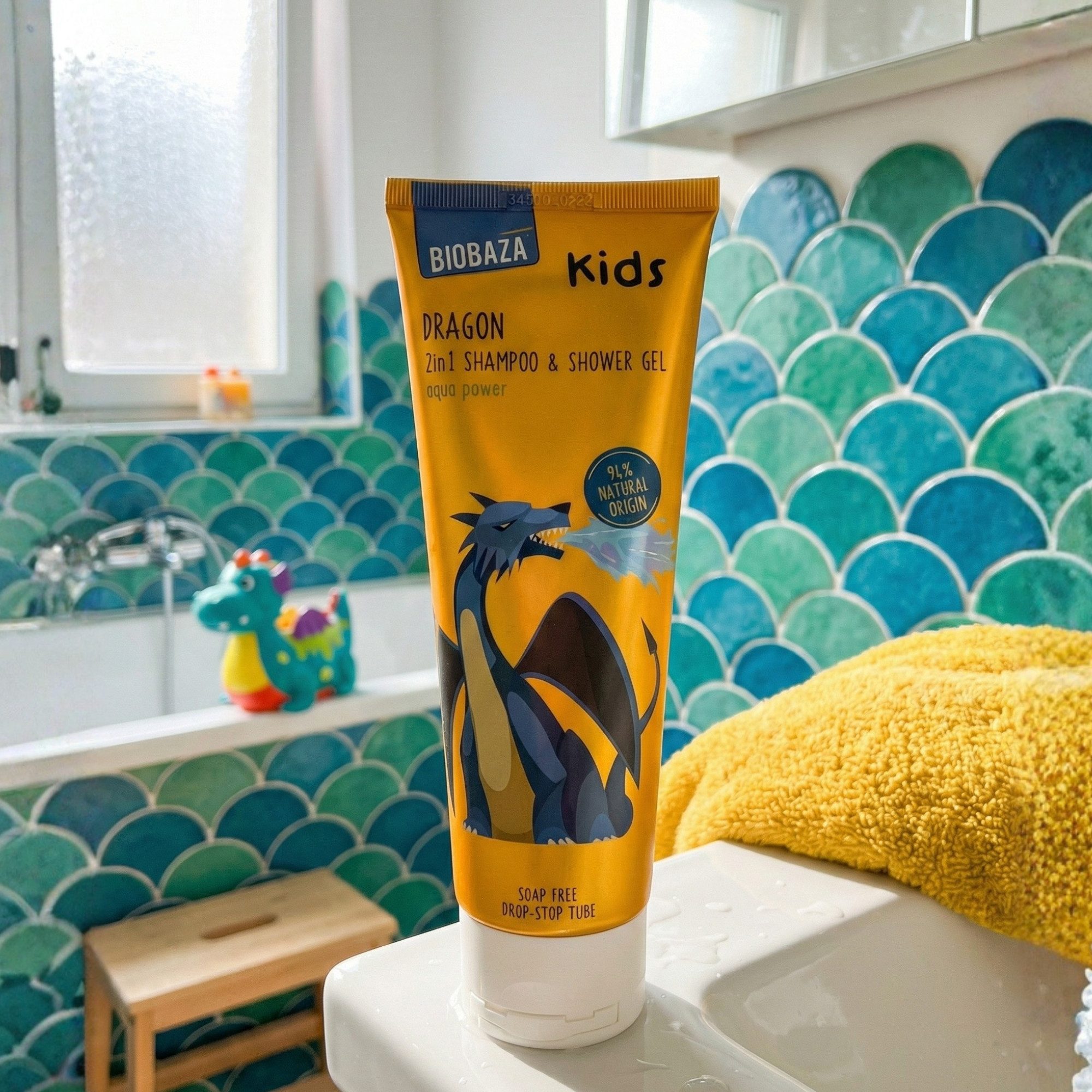 Biobaza Duschgel Kids 2-in-1 Body & Hair Dragon 250 ml – Sanftes Duschgel & Shampoo