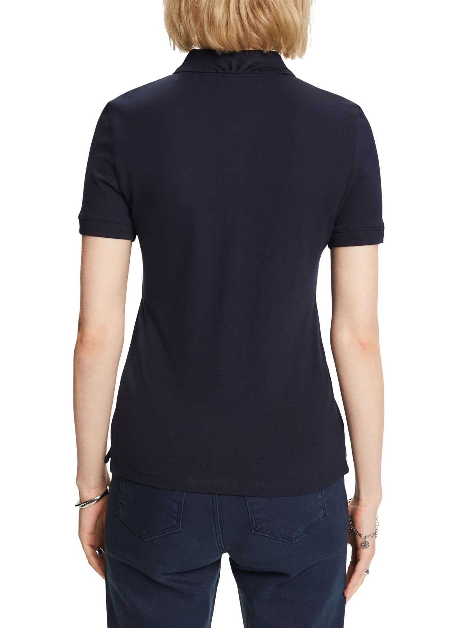 NAVY Piqué-Poloshirt (1-tlg) Esprit T-Shirt Charakteristisches