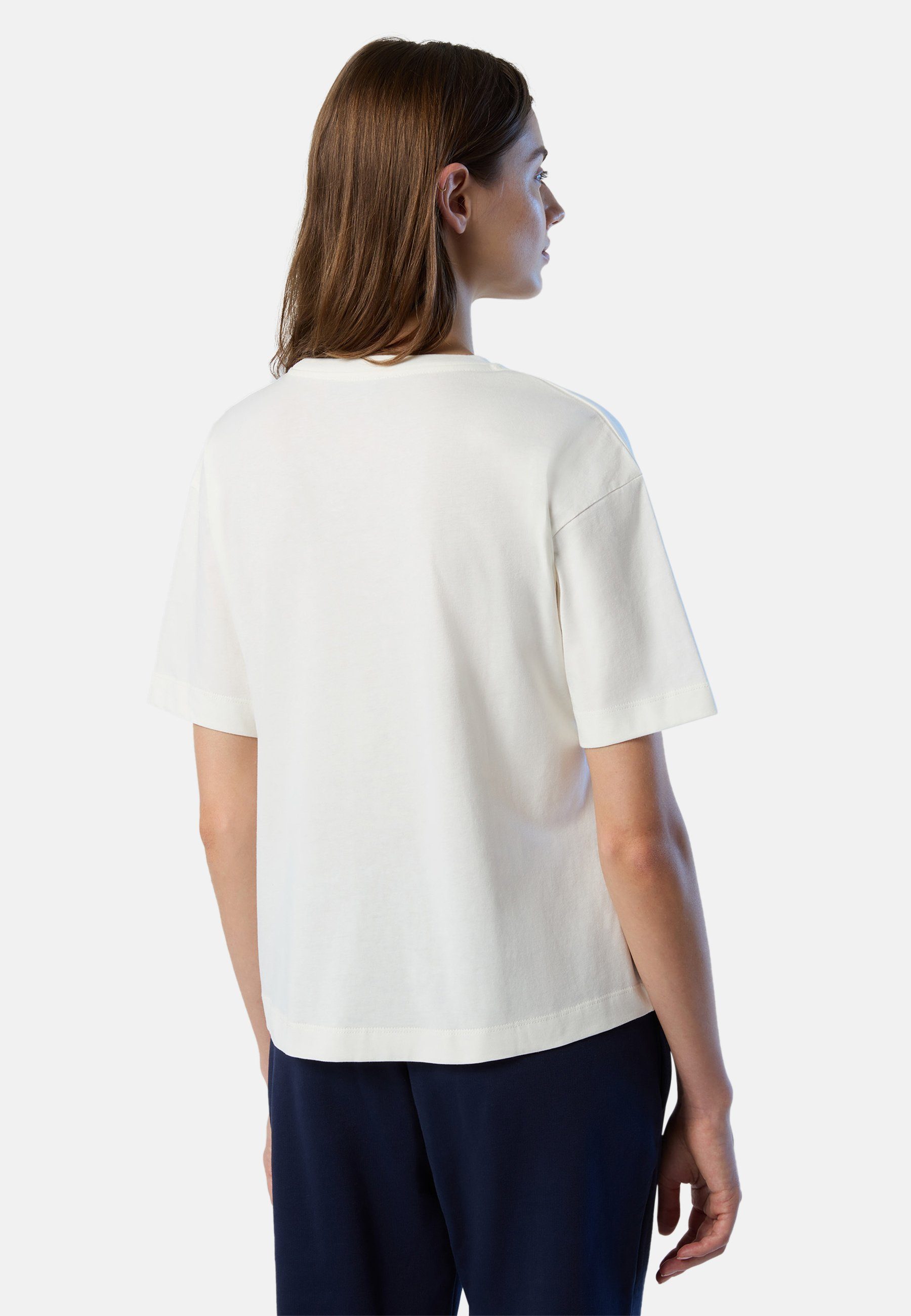 T-Shirt mit klassischem Design Slogan-Print T-Shirt weiss Sails North mit