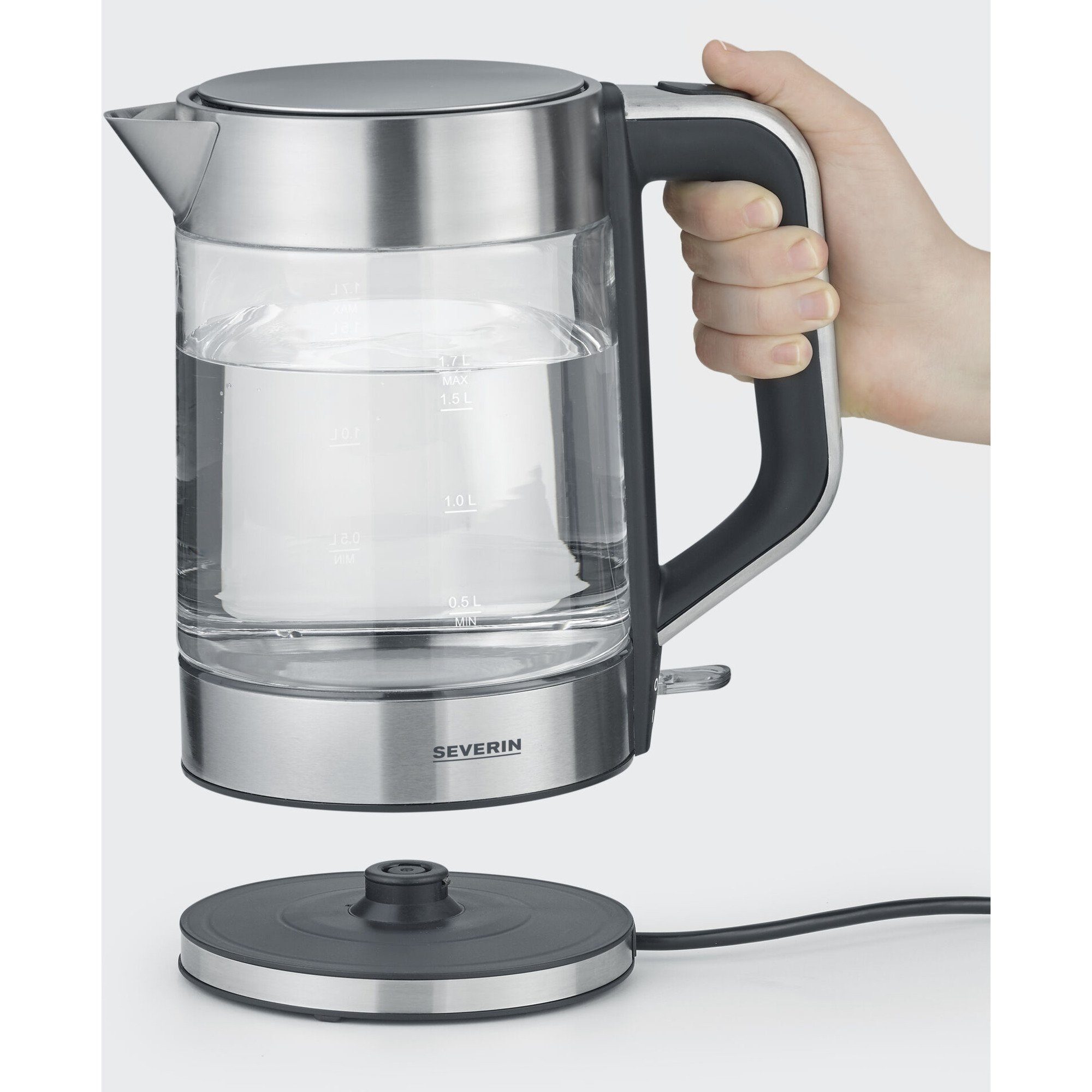 Severin Wasserkocher Severin Glas-Wasserkocher WK 3420, (1,7 Liter), 1.7 l, 2200 W