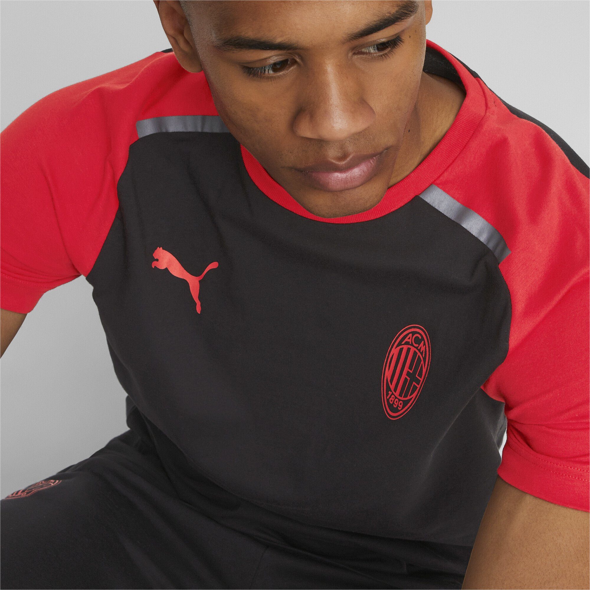 Red All PUMA Black Casuals T-Shirt For Football T-Shirt Milan Time AC Herren