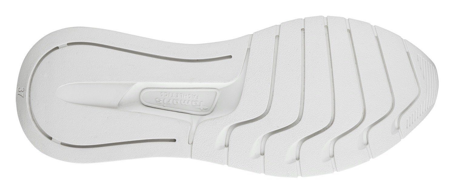 Sneaker Tamaris Wechselfußbett Fashletics weiß-roségoldfarben mit Slip-On