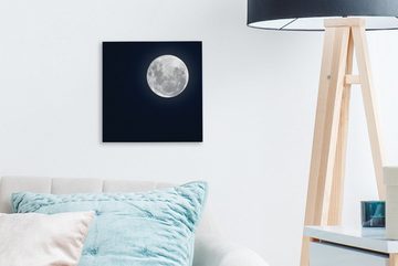 OneMillionCanvasses® Leinwandbild Mond - Himmel - Nacht, (1 St), Leinwand Bilder für Wohnzimmer Schlafzimmer