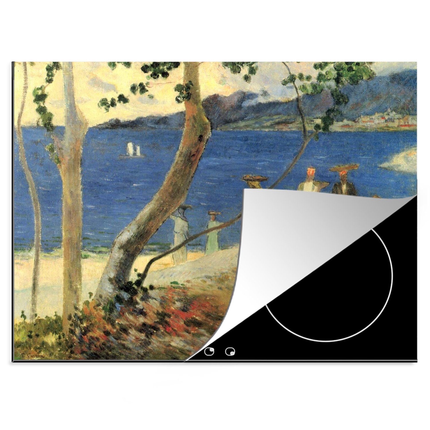 MuchoWow Herdblende-/Abdeckplatte Am Meer - Gemälde von Paul Gauguin, Vinyl, (1 tlg), 70x52 cm, Mobile Arbeitsfläche nutzbar, Ceranfeldabdeckung