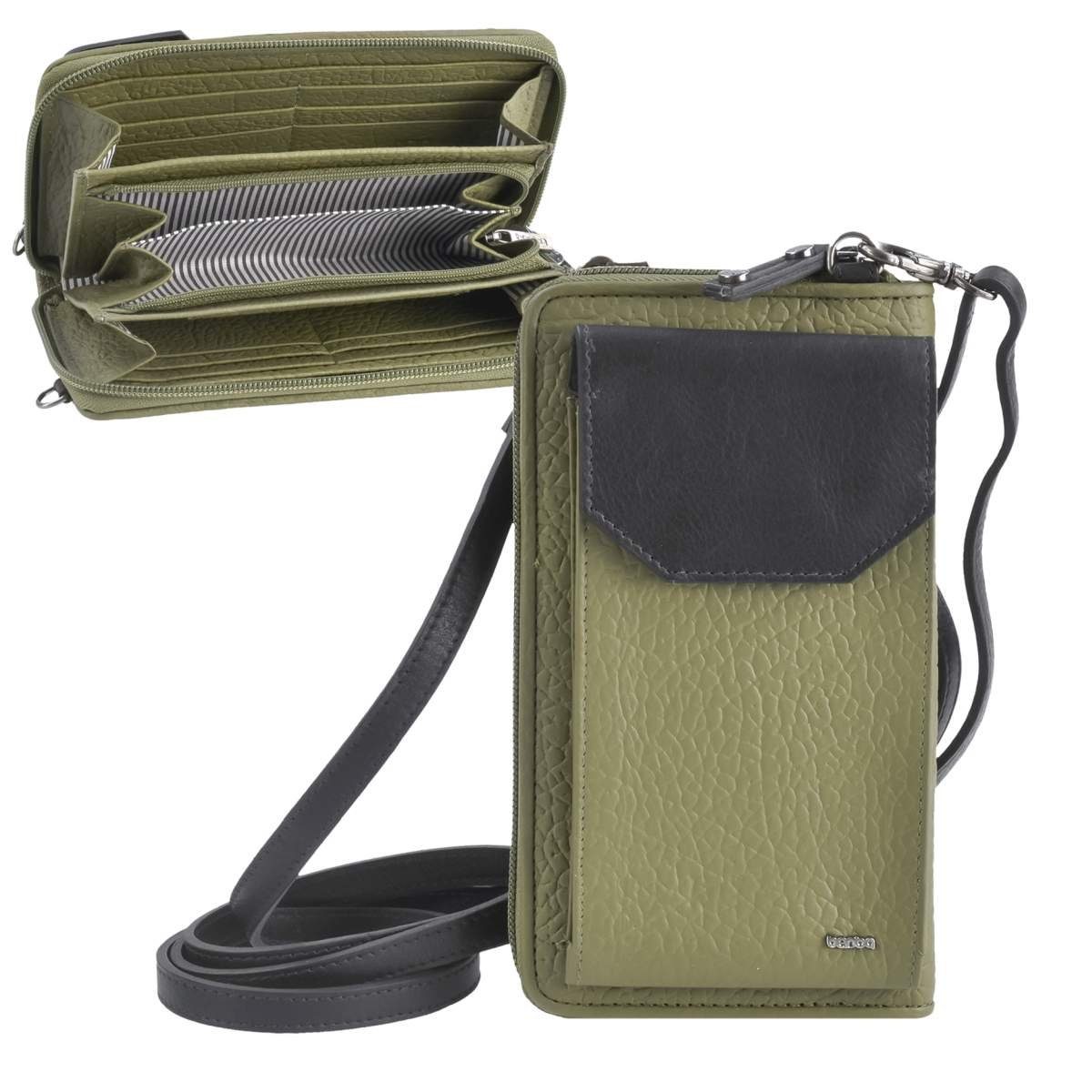 Stilord Portemonnaie Damen Leder Braun Kleine Umhängetasche Damen