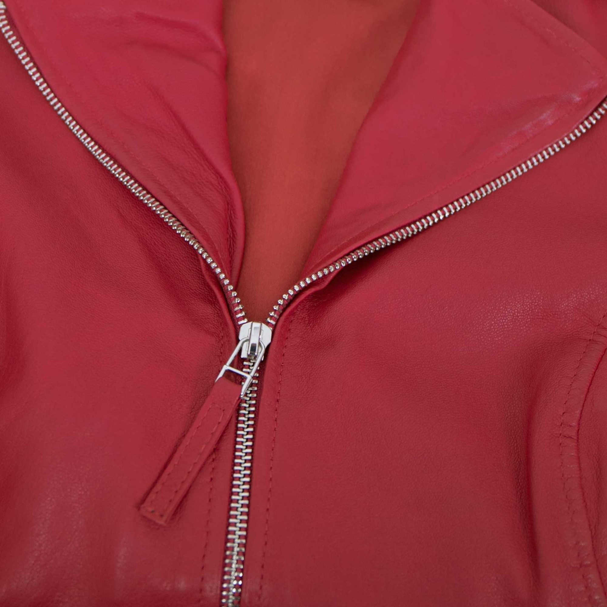 Jilani Lederjacke Jaqueline Jilani - Damen Lederjacke Bikerjacke Lammnappa mangolie