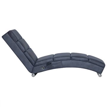 vidaXL Chaiselongue Massage Chaiselongue Grau Wildleder-Optik, 1 Teile