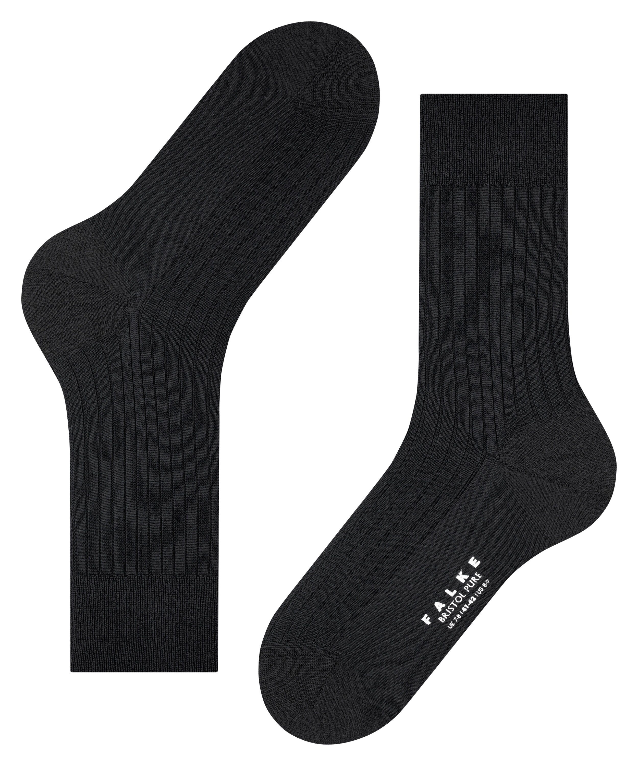 Socken (1-Paar) Pure black FALKE Bristol (3000)