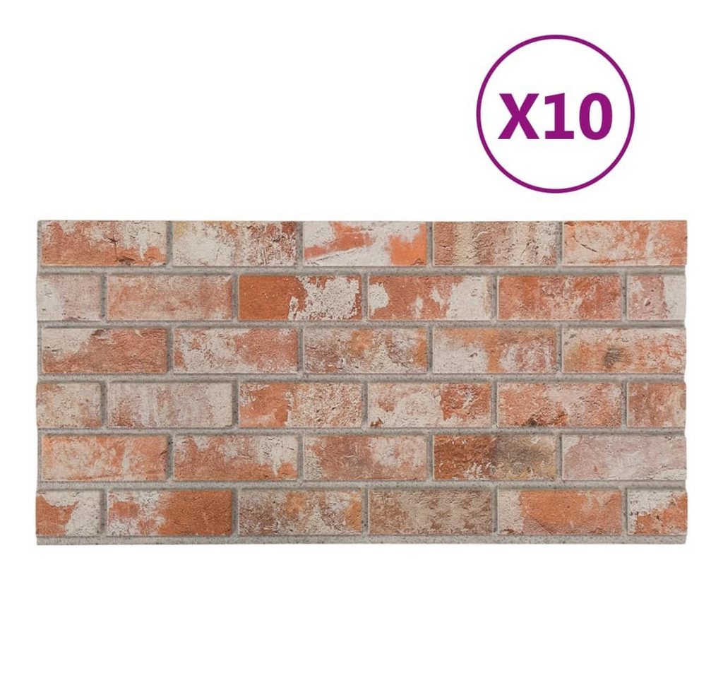 Thumbnail - vidaXL Wandpaneel 3D-Wandpaneele 10 Stk. Rot Backstein-Optik EPS, (10-tlg)