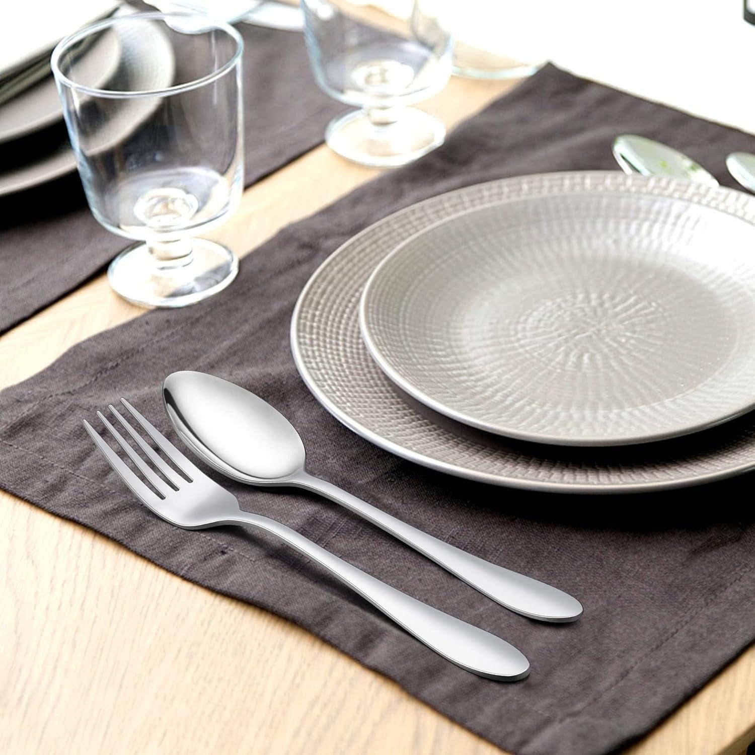 LuxusKollektion Esslöffel Esslöffel Set 12 Stück Edelstahl 19cm Klassisch Griff