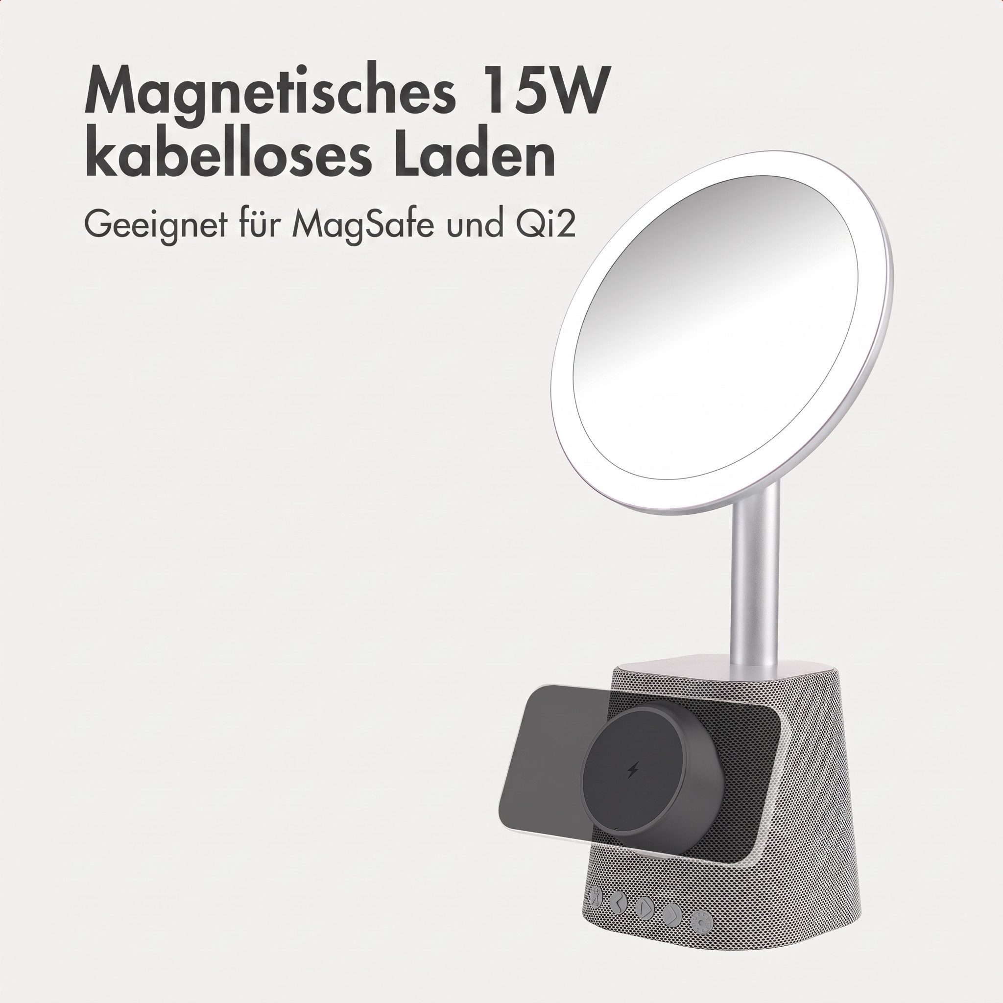 imoshion Schminkspiegel imoshion Make-up-Spiegel mit Bluetooth-Lautsprecher und kabellosem Lad (1-St) – Bild 4 von 5