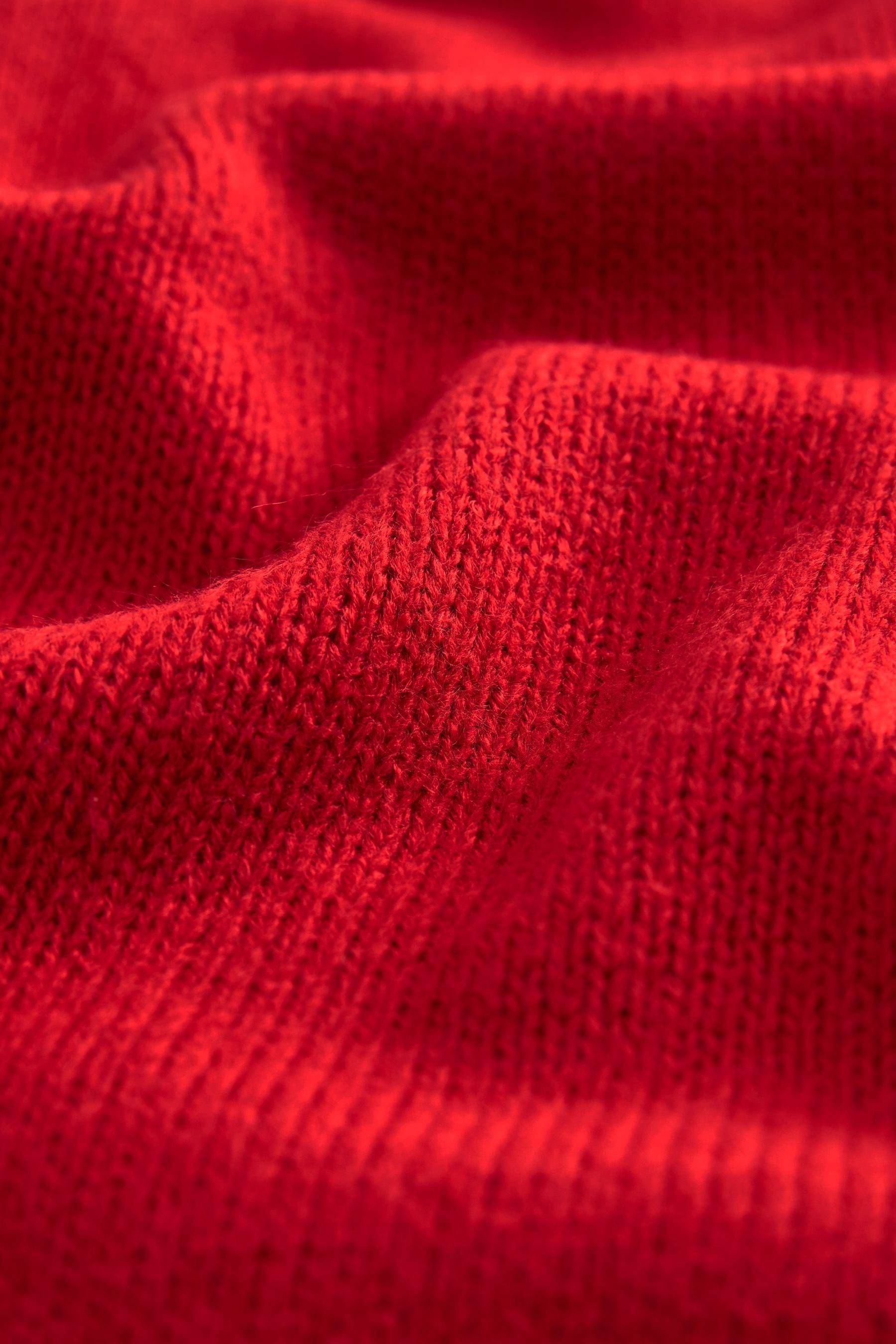 kuscheliger Longpullover Langer, Next (1-tlg) Goldknopf Pullover mit Red