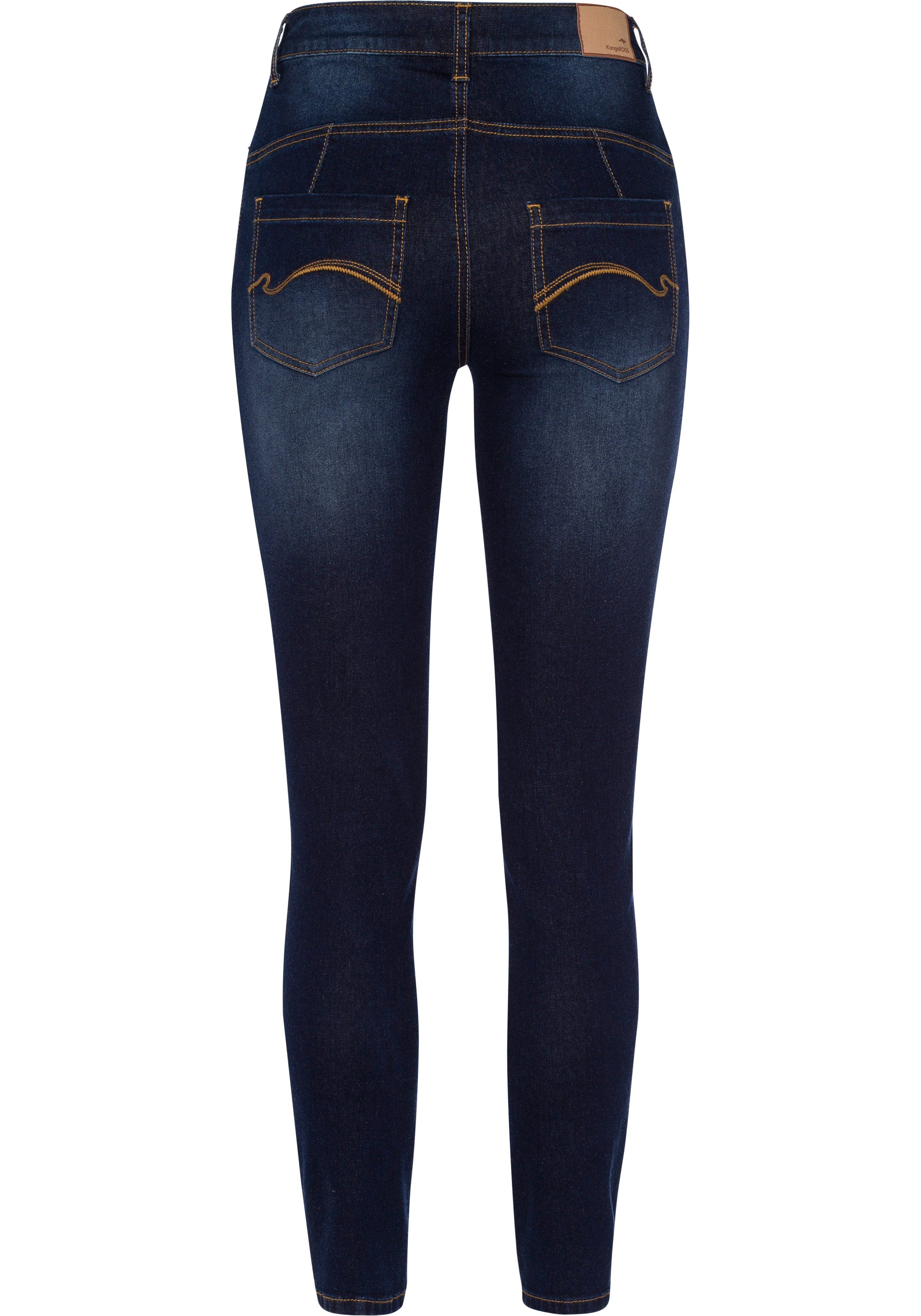 KangaROOS Slim-fit-Jeans CROPPED HIGH WAIST SLIM FIT schmale Passform, Röhrenjeans, trendige Used-Waschung
