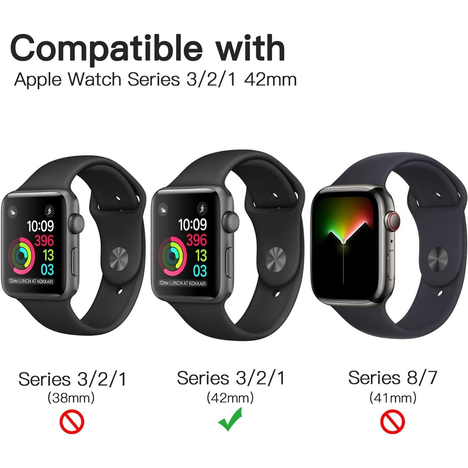 CoolGadget Smartwatch-Hülle Silikon Case Hülle für Apple Watch 1 2 3 mit 42mm 4,2 cm, Schutzhülle 42mm für Apple Watch Series 1 2 3