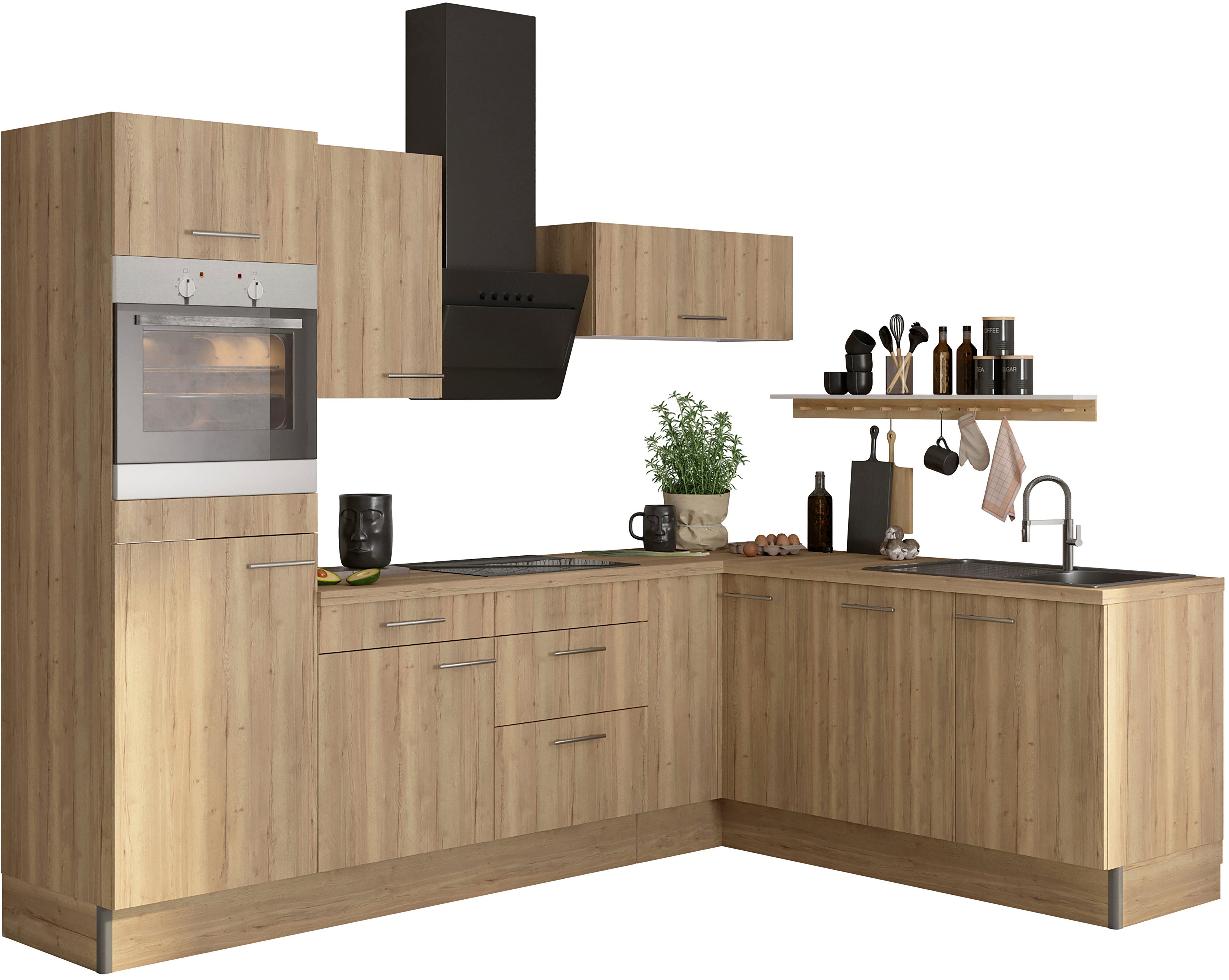 OPTIFIT Küche Klara, 270 x 200 cm breit, wahlweise mit E-Geräten