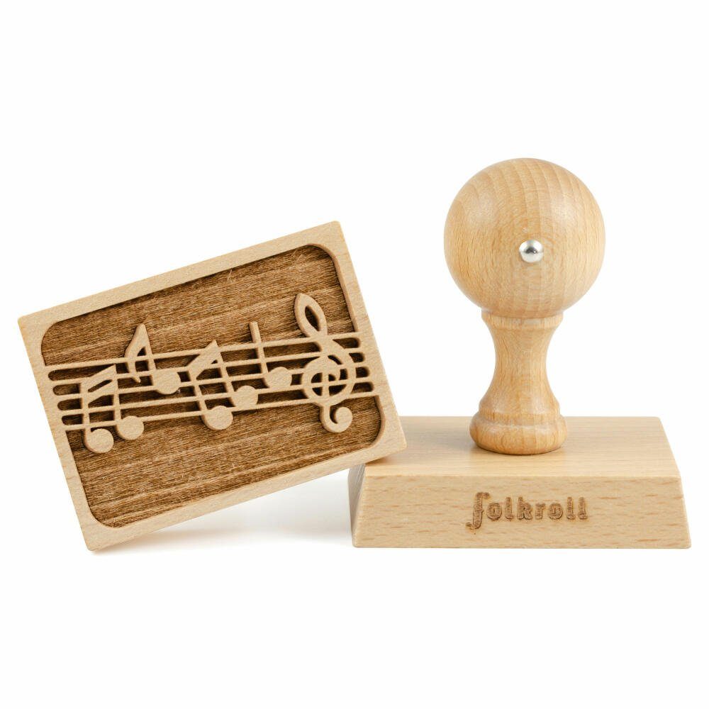 folkroll Gebäckstempel Musik, 70x50 mm, Buchenholz