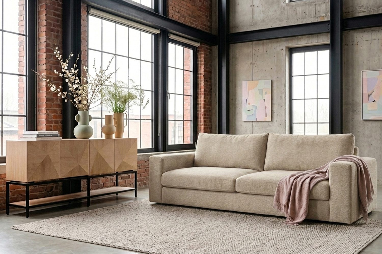 KAWOLA 3-Sitzer AMINA Stoff Couch - Gemütlichkeit - Wohnzimmer Sofa - 3 Sitzer, Modernes Sofa für Drei, hochwertiger Bezug, toller Sitzkomfort – Bild 4 von 5