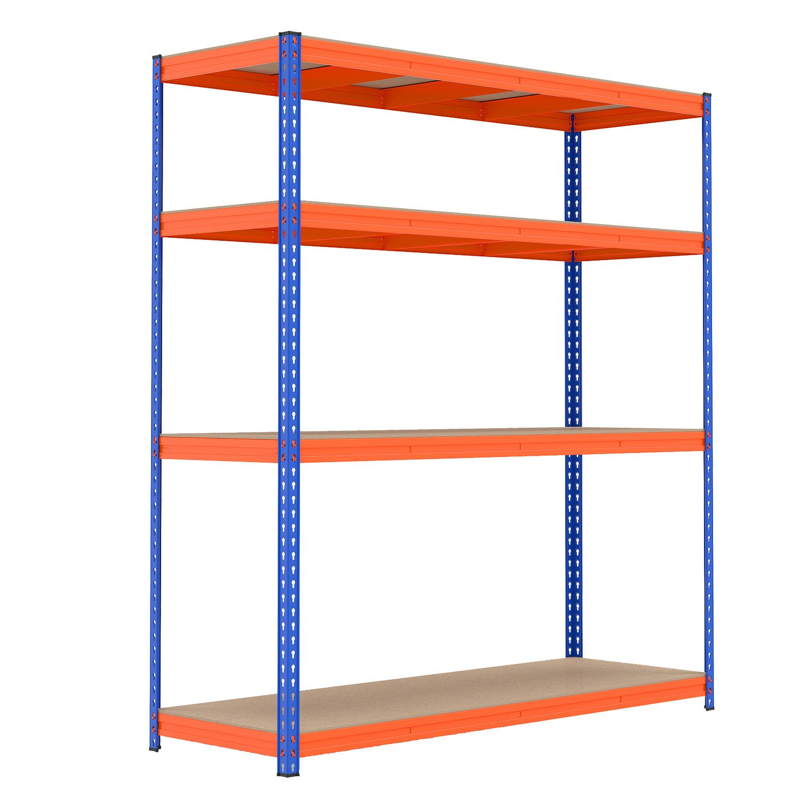 COSTWAY Schwerlastregal, 4-stöckiges Metallregal mit verstellbaren Regalbrettern