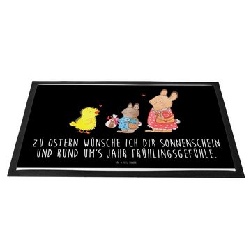 Fußmatte 40 x 60 cm Ostern Geschenke - Schwarz - Osterhase, Matte, Geschenke z, Mr. & Mrs. Panda, Höhe: 0.3 mm, abriebfest
