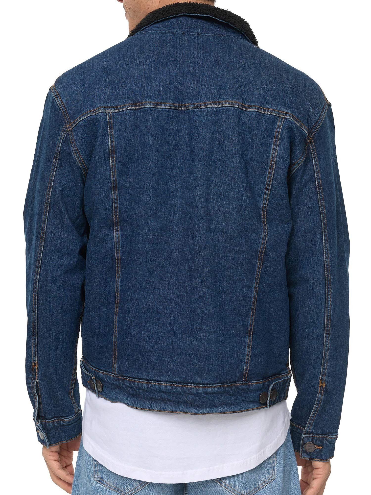 Tazzio Jacke Jeans dunkelblau Fellkragen Jeansjacke mit A400