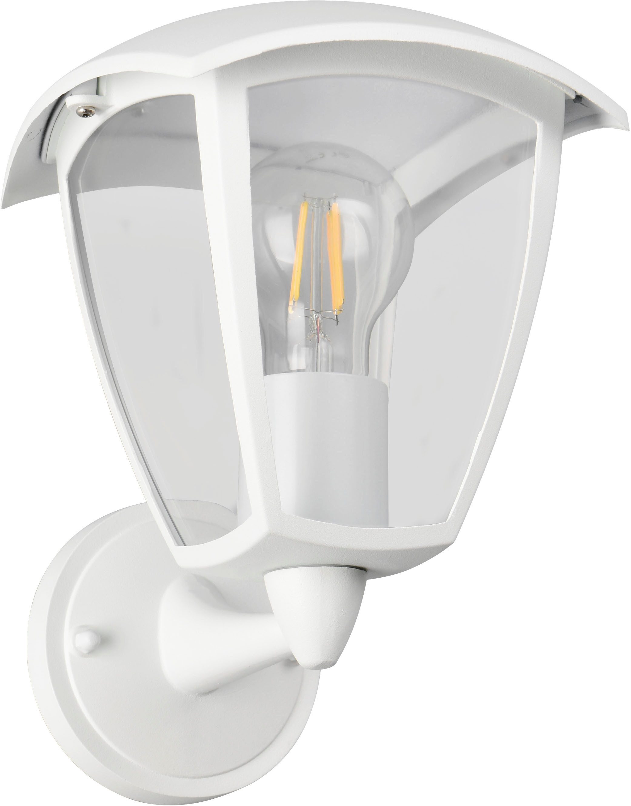 TRIO Leuchten Außen-Wandleuchte VENTA, Laterne Hauswand Fassadenbeleuchtung, exkl 1x E27 max 10W, IP44, Leuchtmittel wechselbar, warmweiß - kaltweiß, Wandlampe Laternen-Optik, aufwärts gerichtet, Schirm Kunststoff