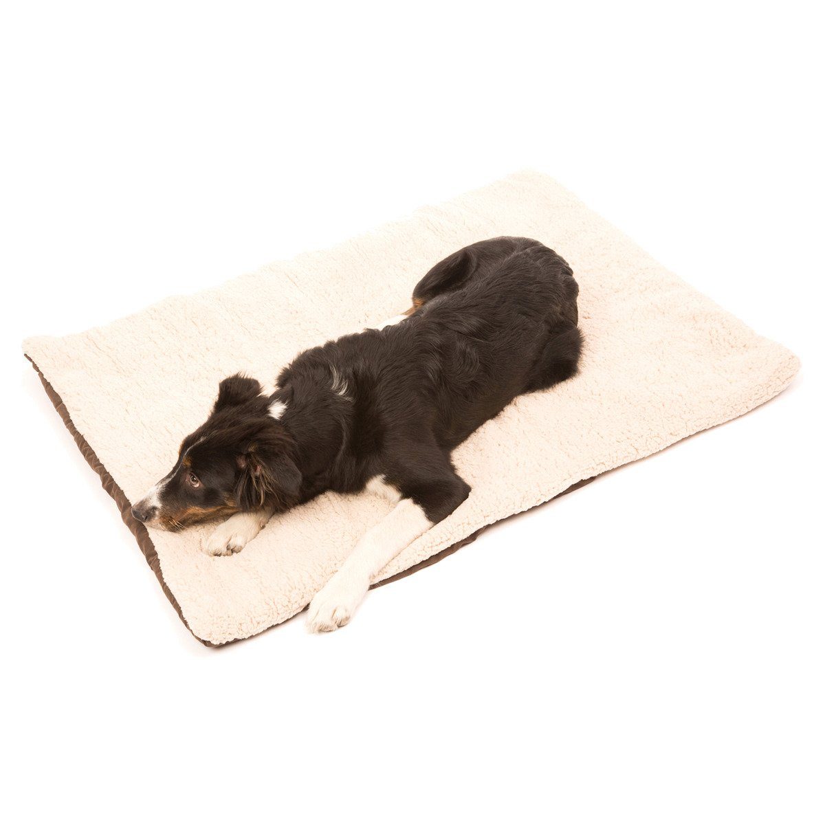 SURPLUS Tierdecke Reisedecke mit Schaffell-Imitation Basic braun