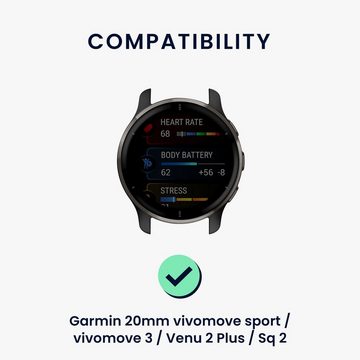 kwmobile Uhrenarmband Armband für Garmin 20mm vivomove sport / vivomove 3 / Venu 2 Plus / Sq, Glitzer Ersatzarmband