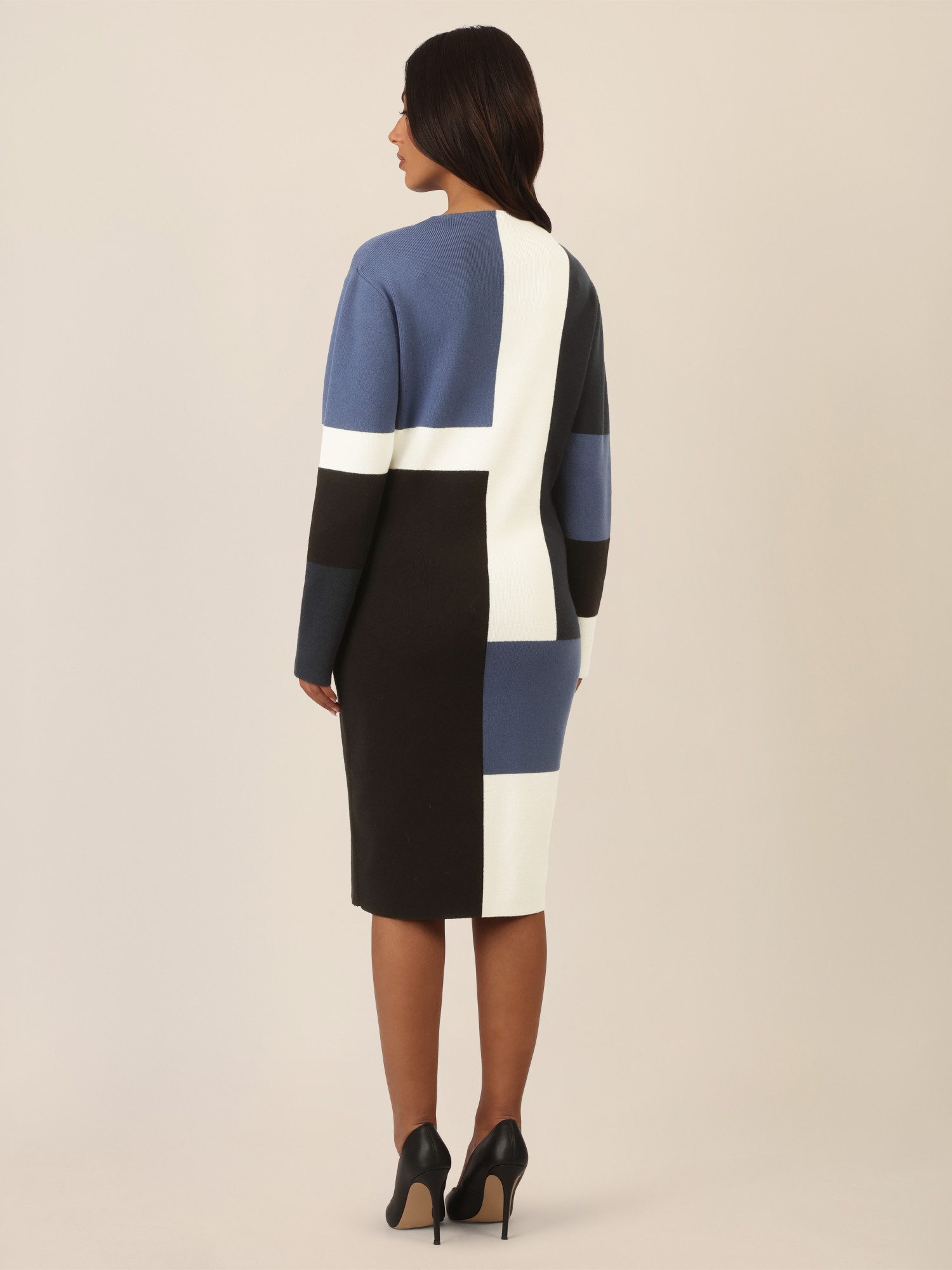 Apart Strickkleid mit grafischem Blockmuster