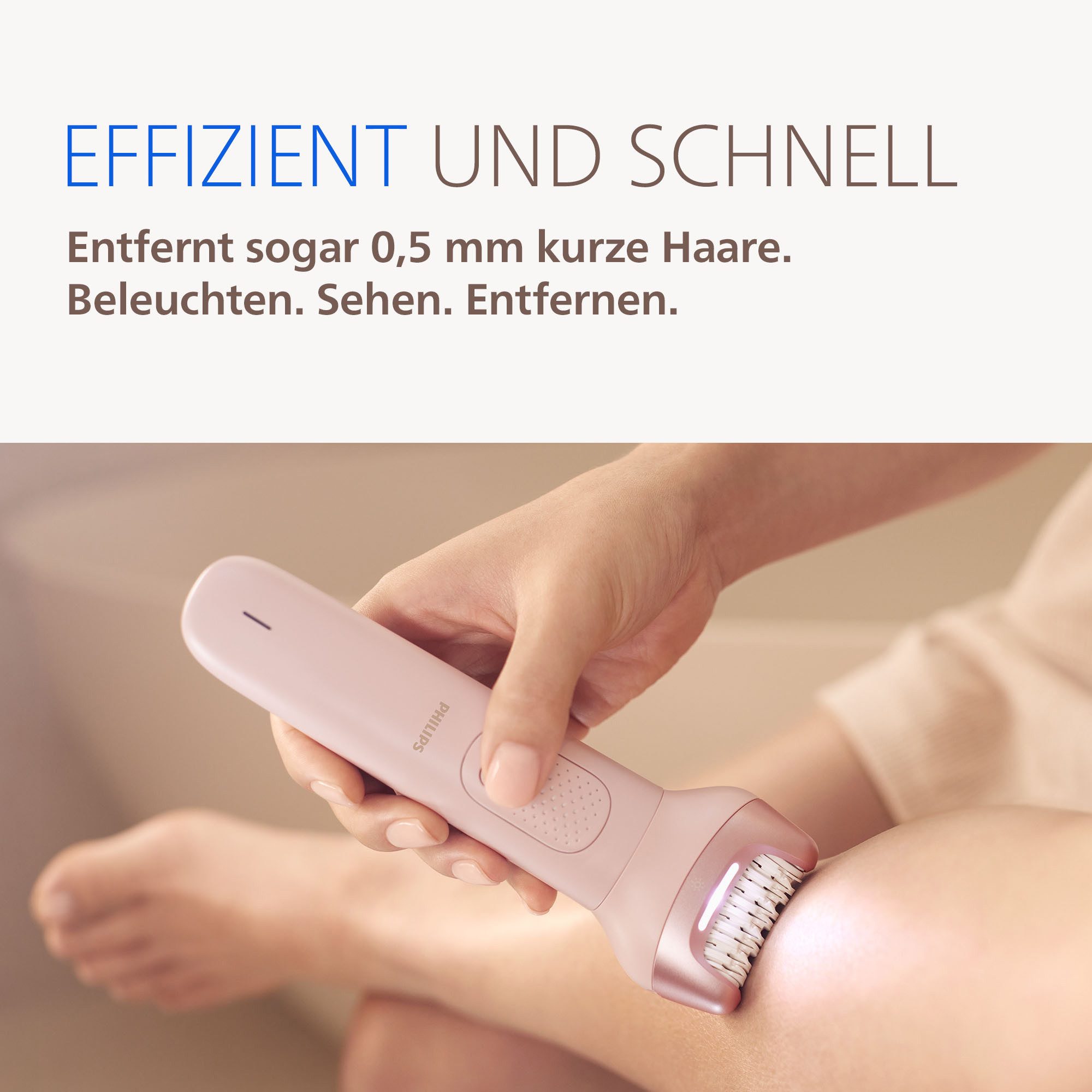 Philips Epilierer Series 9000 BRE719/00, Aufsätze: 7 St., nass und trocken verwendbar, mit 2 Geschwindigkeitsstufen rosa