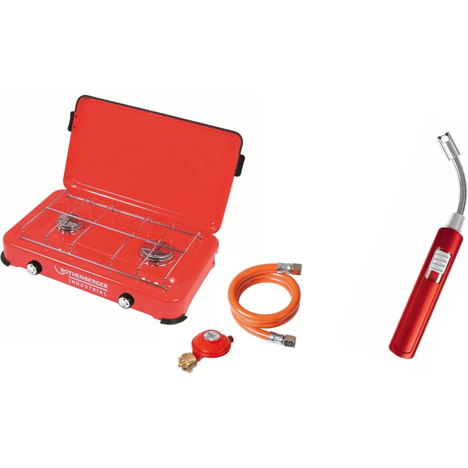 Rothenberger Industrial Garten-Multifunktionsgerät ROTHENBERGER Industrial Duo-Campingkocher inkl. USB Feuerzeug - 150000