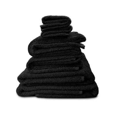 ARLI Handtücher 6er Handtuch Set schwarz 2x Duschtuch 2x Handtuch 2x Gästetuch