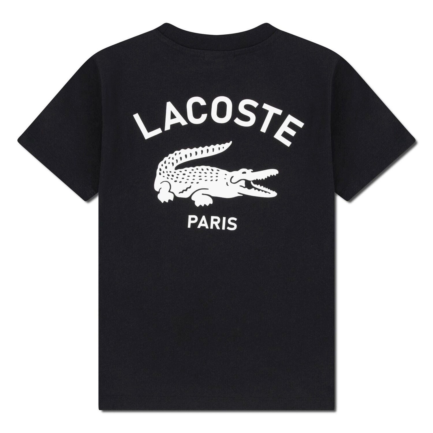 Lacoste T-Shirt Lacoste Jungen-T-Shirt aus Jersey mit „LACOSTE PARIS“– Schwarz