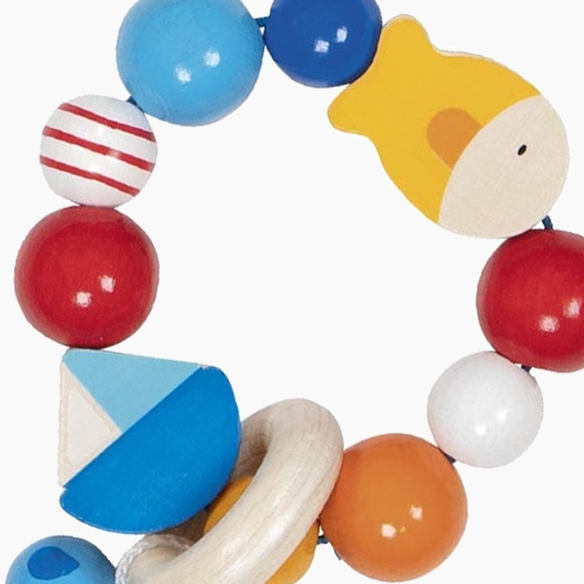 goki Greifspielzeug Greifling Elastik Schiff und Fisch (packung, 1-tlg., set), Ein bezauberndes Holzspielzeug für Babys