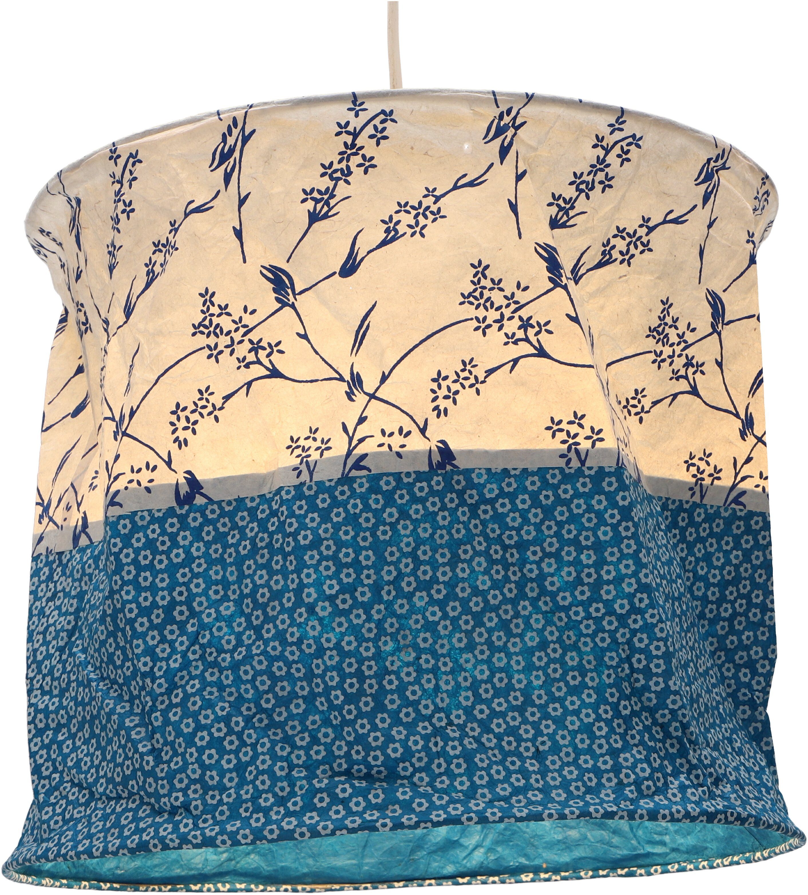 Guru-Shop Lampenschirm Runde Papier Hängelampe, Lokta..