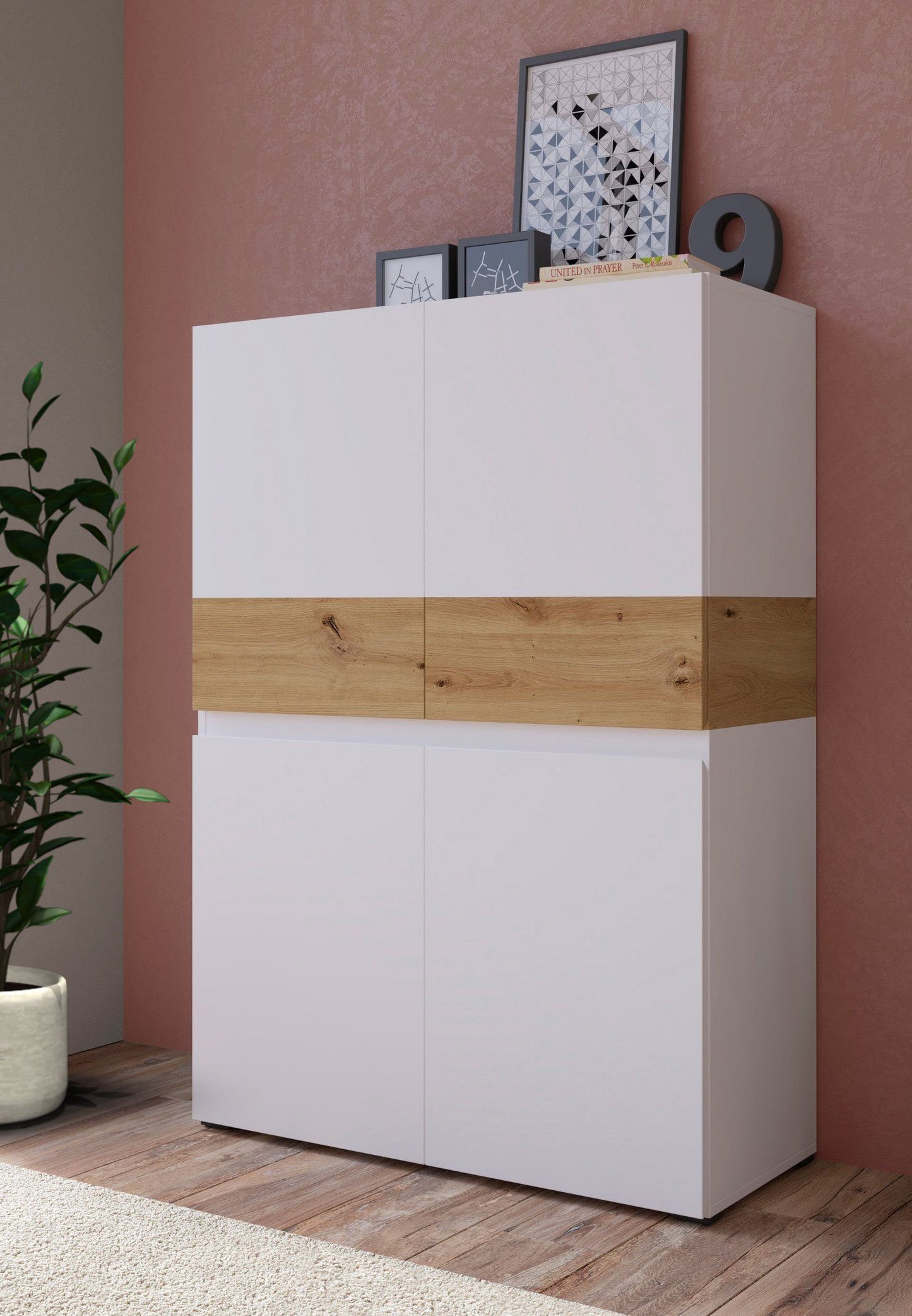 Feldmann-Wohnen Highboard Rimini (4 Türen, 4 günstig online kaufen