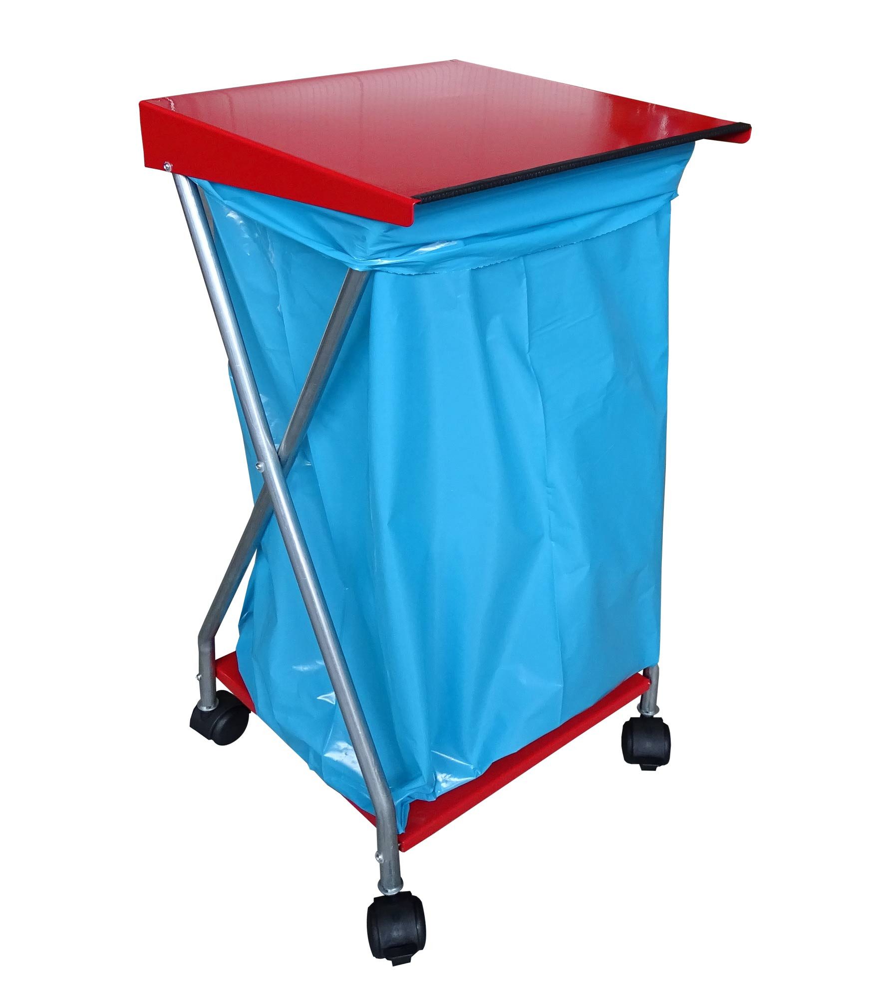 Quick Star Müllsackständer Rollbarer Müllsackständer mit 4 Rollen 120 Liter, Lenkrollen drehbar um 360°