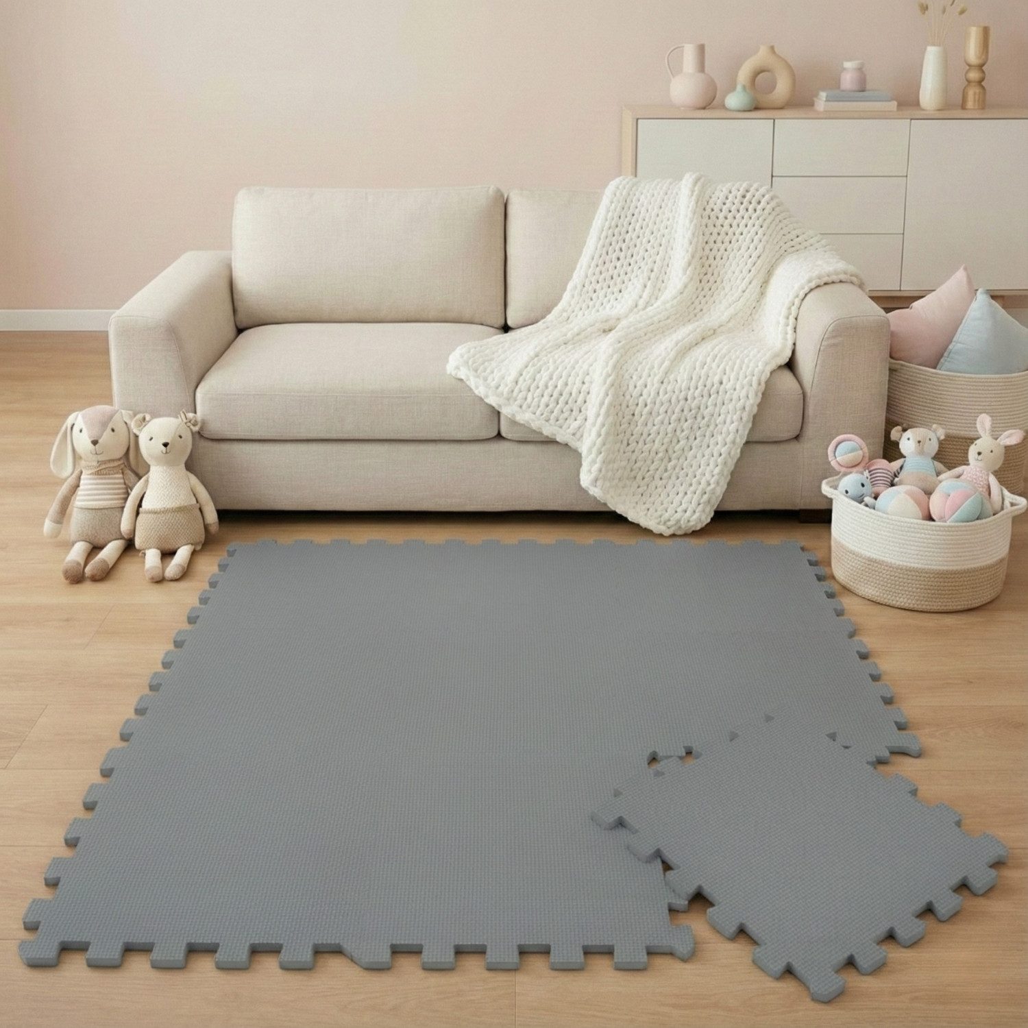 LittleTom Puzzlematte ab dem 1. Tag - 9 Teile Baby Spielmatte - 30 x 30 Kinder Krabbelmatte, (9-tlg), Spielunterlage für Babys und Kleinkinder - Kinderzimmer Puzzleteppich