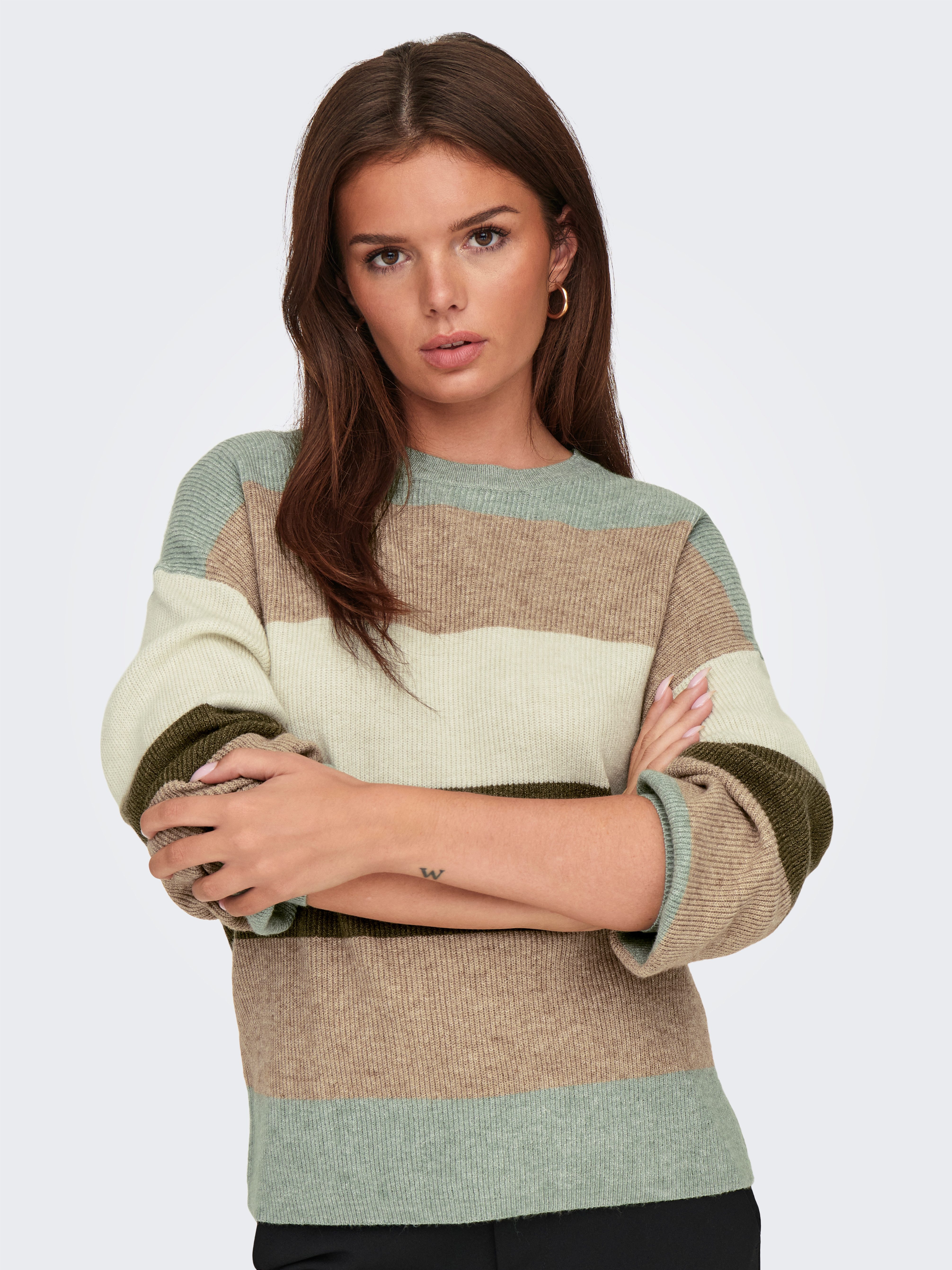 ONLY Strickpullover ONLATIA L/S STRIPE PULLOVER KNT NOOS mit Colorblock Des günstig online kaufen